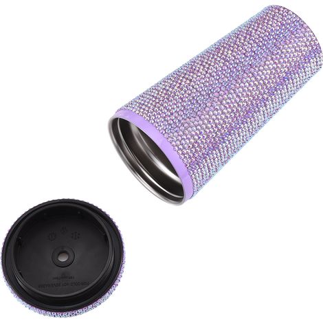 Gobelet isotherme tendance violet clair incrusté de diamants (1/5)