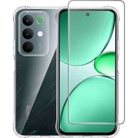 Handyhülle Realme C85 5G/4G + Schutzfolie, Transparent, TPU
