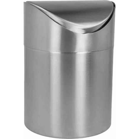 Tisch Abfallbehälter Edelstahl Silber Mülleimer Speisereste Essen Frühstück Mini (1/2)