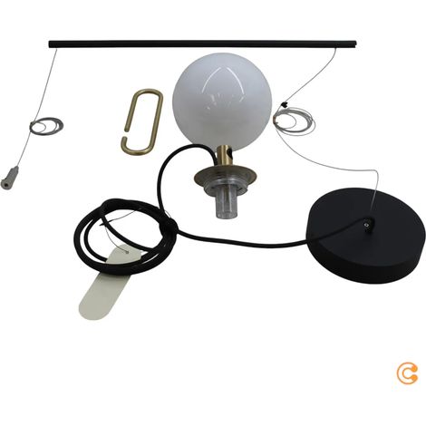 [NEUWERTIG] B-Ware Pendelleuchte Hängeleuchte Nh S1 14 Kugel Messing Weiß Satiniert Glas Lampe
