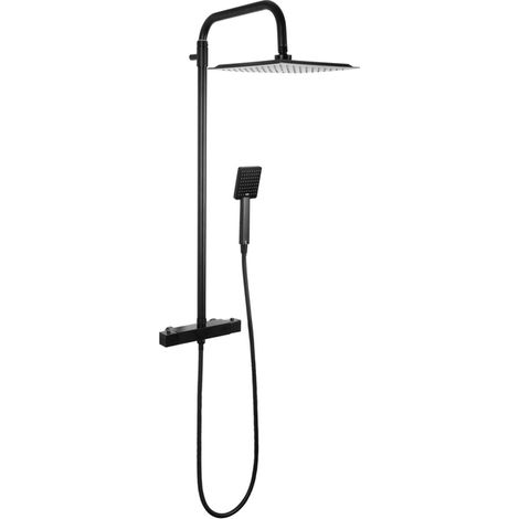 Differnz thermoline ensemble de douche avec thermostat carré noir mat (1/5)