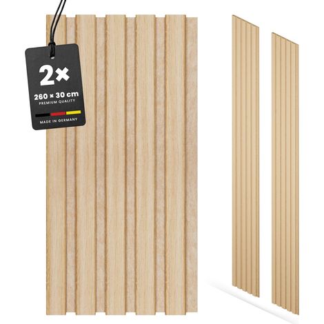 KGM Akustikpaneele 2x Ellipse Eiche Natur Ton in Ton 30x260 cm MDF