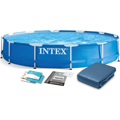 Piscina de jardín con estructura de 366 x 76 cm, 6 en 1, INTEX 28210