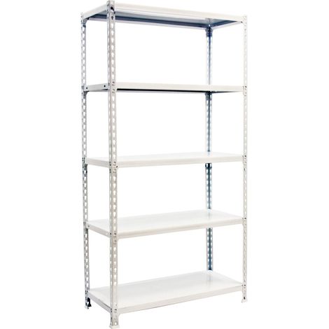 Estantería metálica sin tornillos SIMONCLICK de 5 estantes (180x90x40cm) BLANCO (1/5)