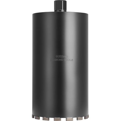 Foret à carottage diamanté 203 mm pour béton armé, briques et maçonnerie, profondeur 356 mm, filetage 1-1/4 po-7, haute précision (1/5)