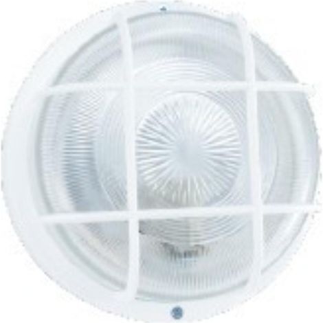 Hublot rond en verre Ø20cm + grille E27 IP44 - Zenitech