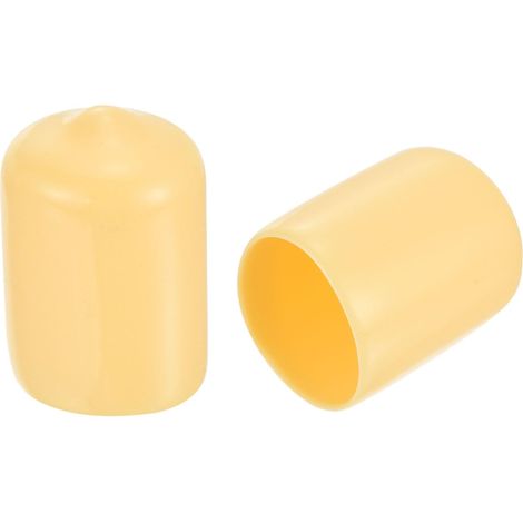 50pcs Embouts en Caoutchouc, 15 mm ID Vis Filetage Protecteur en PVC Embouts de Protection Flexible pour Tube Métallique, Câbles, Fils, Tige, Écrou et Cache Boulon, Beige (1/3)