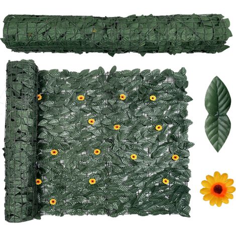 Haie artificielle en feuilles de lierre, 0,5 m x 3 m — Brise-vue de jardin / Rouleau de haie artificielle clôture occultante occultation pour balcons, jardins et terrasses