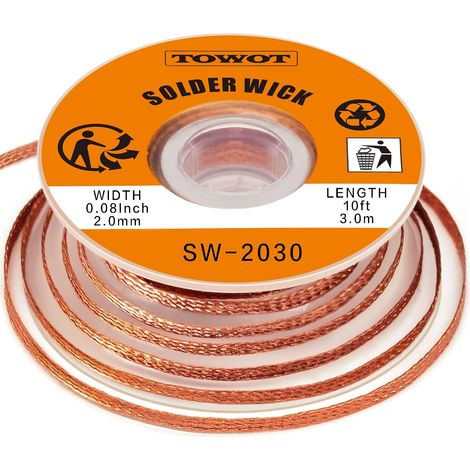 Trèsse dessouder de 3 m de long utilisée pour enlever la soudure et démonter les composants électriques, (2.0mm 3.0m) (1/5)