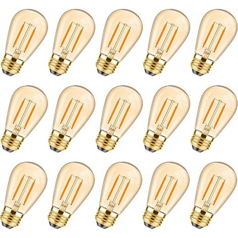 Ampoule LED E27 Vintage ST45 1W 10W Ampoules Incandescence Blanc Chaud 2200 K E27 Medium Base Ampoule Lampe Chevet Doré Verre (1/5)