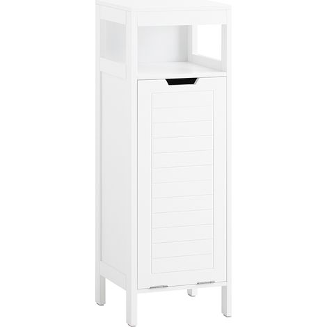 Mobile Lavanderia Con Sacco Portabiancheria Pieghevole Cassettiera Portabiancheria Mobiletto Bagno Bianco 30x30x90 Cm BZR122-W SoBuy