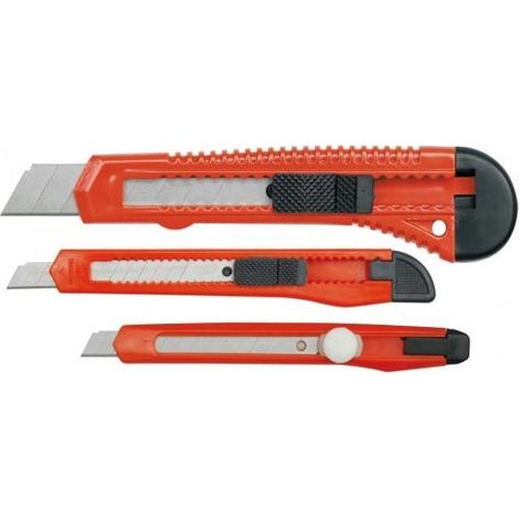 Cutter-Messer Set mit Abbrechklingen, 3 Stück