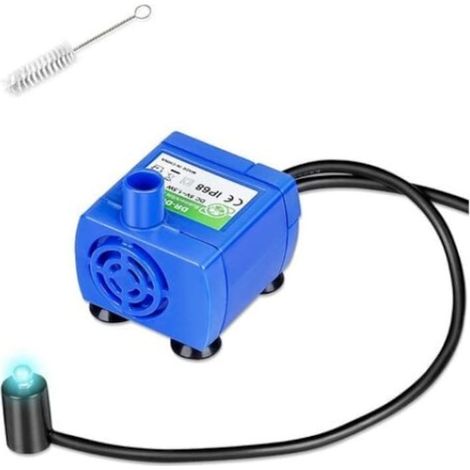 Pompe à eau pour fontaine à chat DR-DC160, ultra silencieuse et durable, adaptée aux chats de 500 g à 3 kg, câble USB 1,8 m (1/5)