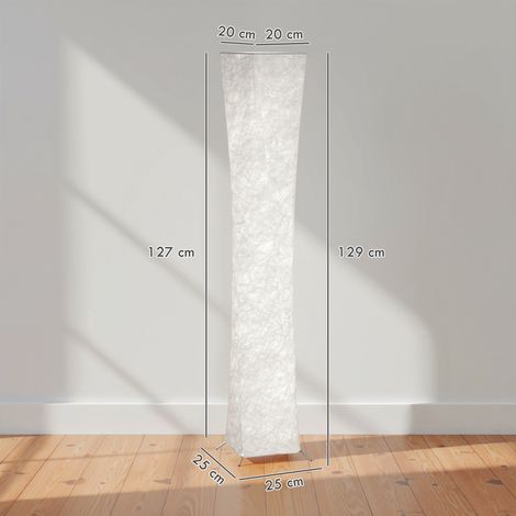 Stehlampe mit Papierschirm, Fußschalter, 3 Helligkeitsstufen, Weiß (1/5)