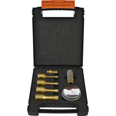 Projahn, Kit de forets diamantés M14, avec cire de recharge, 7