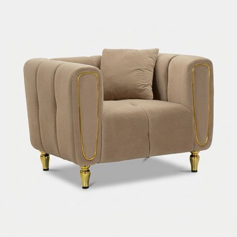 ARMCHAIR ALMA GREY WITH CUSHION CM 97X81X71 (1/5)