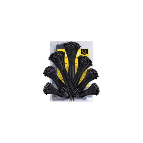 700 Nylon-Kabelbinder 100/150/200/250/300 mm x 3,6 mm – Hitzebeständig und kältebeständig – Für PC- und Gartenkabelmanagement – Crezuo