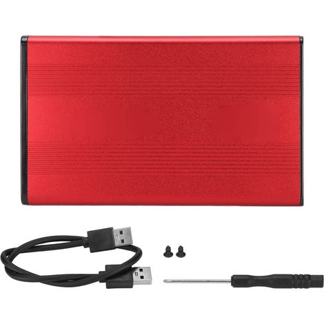 Boîtier Disque Dur Externe 2.5 pouces 5Gbps Capacité 2TB Antistatique USB 3.0 Interface Compatible Windows OS X Vista Rouge (1/5)