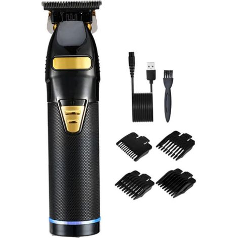 Tondeuses à cheveux tondeuse barbe électrique Rechargeable USB barbiers Kit de toilettage des tondeuses sans fil noires - (1/5)