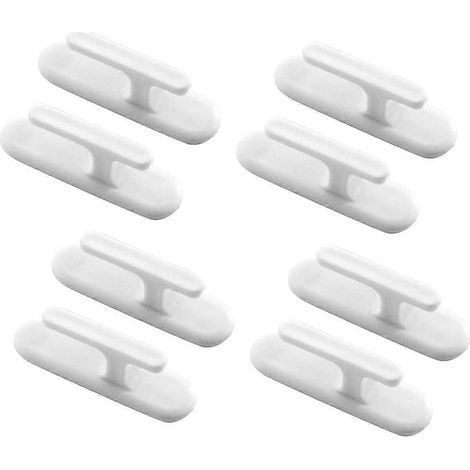 Lot de 8 crochets adhésifs pour cordons de stores, supports pour cordons de stores vénitiens-7x4.5cm-White (1/3)