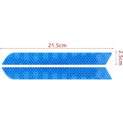 4 strisce adesive rifrangenti per paraurti posteriore e anteriore auto - 21cm x 2,5 cm Colore - Blu