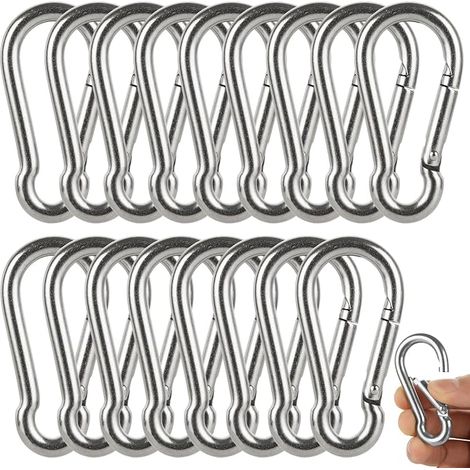 Lot de 16 fermoirs M6 robustes en acier inoxydable 304 pour la randonnée, argentés, 60 x 6 mm (1/5)