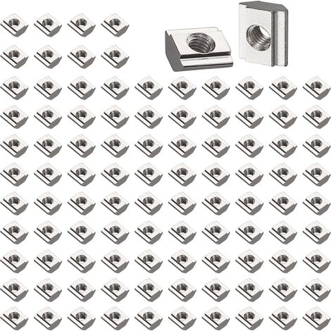 100PCS Écrous Coulissants,20 Série,Rainure 6mm,M5,en Acier (1/5)