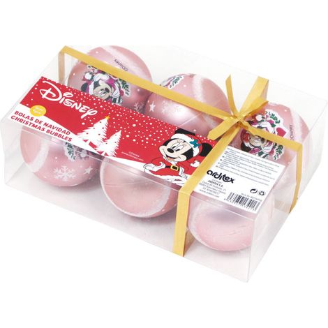 Lot de 6 Boules de Noël - Disney Minnie - Rose - 8 cm (1/3)