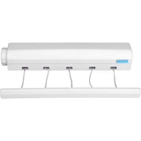Corde à Linge RéTractable TéLescopique IntéRieur ExtéRieur Fixé au Mur Ligne SèChe-Linge Corde de SéChage Cintre (5 Lignes) (1/5)