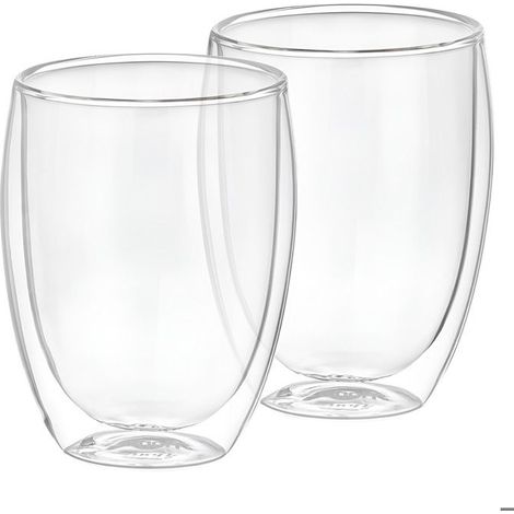 Verres à Boissons - CHEFFINGER - Lot de 2 - Double Paroi - 350ml - Verre Borosilicate Transparent (1/5)