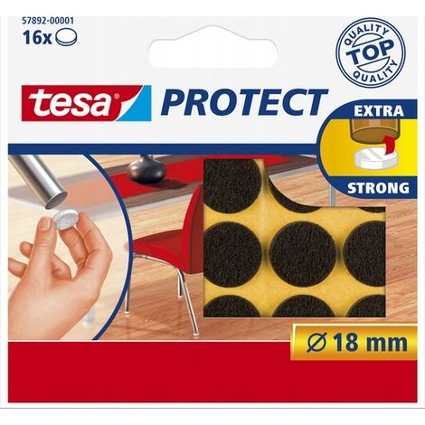 Feltrini autoadesivi Tesa per sedie e mobili, marroni, 18 mm, 16 pezzi (1/3)