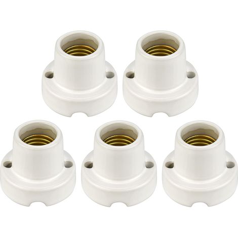 Lot de 5 spots encastrables en porcelaine E27 230 V Blanc