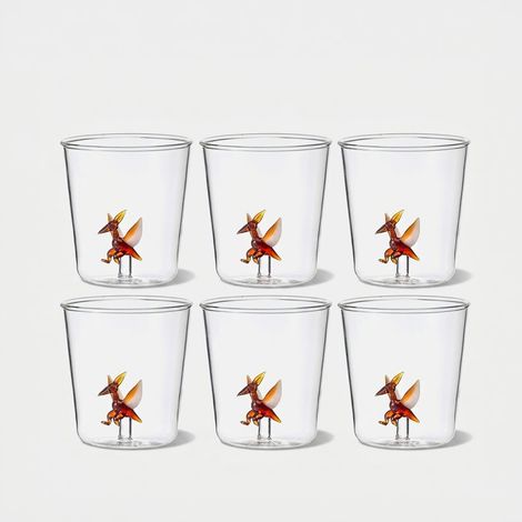 Lot de 6 verres artisanaux en verre Pterodactylus (1/2)