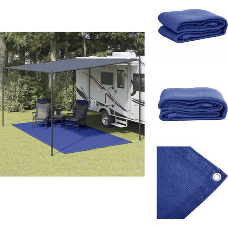 The Living Store Tapis de tente 250x450 cm Bleu - Tapis extérieur (1/5)
