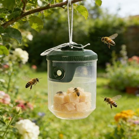 Piège à insectes pour jardin et intérieur – Piège transparent en bouteille avec appât, hermétique, 9 x 13 cm – Idéal contre mouches, moustiques et petits nuisibles-lsw-ARCAN (1/2)