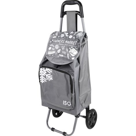 Chariot de courses 35L dont Poche Isotherme 5L - Gris - Roues Simples - Livraison gratuite (1/2)