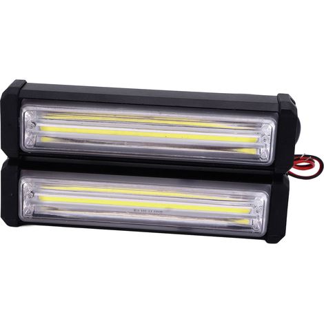 Feux stroboscopiques à LED, clignotants automatiques, étanches, pour motos, voitures, UTV, quads, camions et engins de chantier (blanc). (1/5)