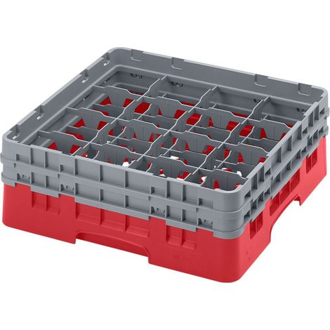 Casier de lavage haut max 13.3 cm - 50 x 50 x 18.4 cm - Rouge - Lot de 4 - Cambro