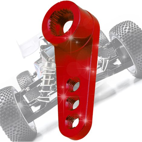 Servo de direction en alliage d'aluminium 25T pour modèles RC 1:8 et 1:10, couleur rouge - N10086R (1/5)