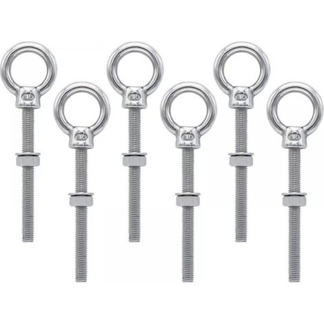 M6 Stainless Steel Metric Thread Ring Screws for Fixing and Hanging 6pcs (1/5)