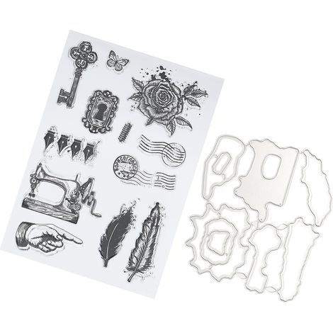 Tampon en Caoutchouc TPR Rectangulaire Transparent pour Scrapbooking et Création de Cartes DIY (1/5)