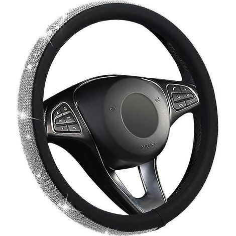 Housses de volant en cuir pour voiture, ornées de strass et de cristaux, accessoires intérieurs compatibles avec les femmes et les filles (1/4)