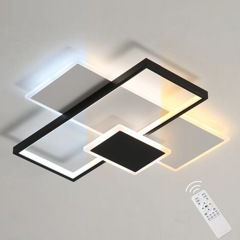 Plafonnier LED 40W – Carré – Télécommande – Variateur – Salon/salle à manger/chambre (1/2)