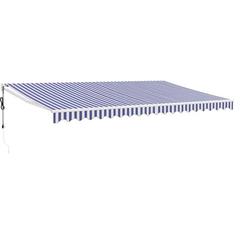 Maison Exclusive - Tenda Sole Automatica Retrattile Blu e Bianca 5x3 m