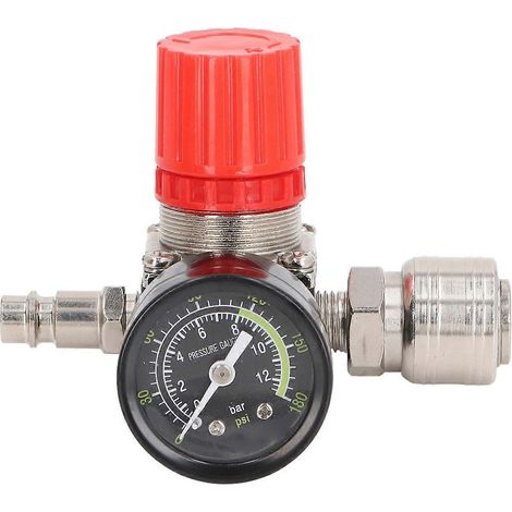 Luftkompressorregler 4 Löcher 0 bis 180 PSI Europäischer Luftkompressor-Druckregler mit Manometer
