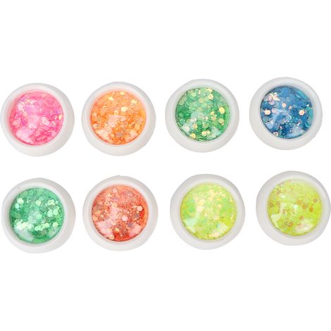 8 Sachets de Paillettes à Ongles Multicolores, Paillettes Brillantes pour Manucure et Décoration (1/5)