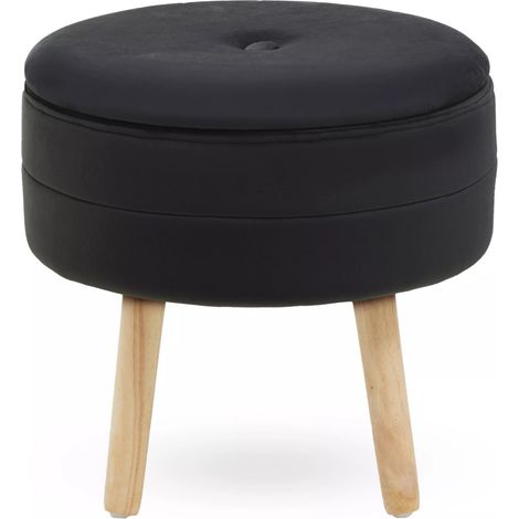 Premier Housewares Ivy Black Velvet Stool (1/5)