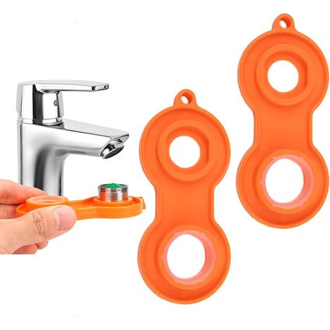 Clé d'aérateur de robinet 2 clés d'aérateurs pour robinets, insertion de crépine de robinet clé d'aérateur universelle, outil de filtre de fixation de détartrant de robinet (1/5)