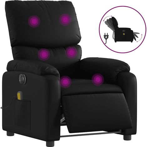 Maison Exclusive - Massagesessel Elektrisch Schwarz Kunstleder