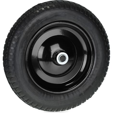 Roue de brouette increvable 3.00-8 confort de conduite optimale maniabilité renforcée en caoutchouc noir (1/5)